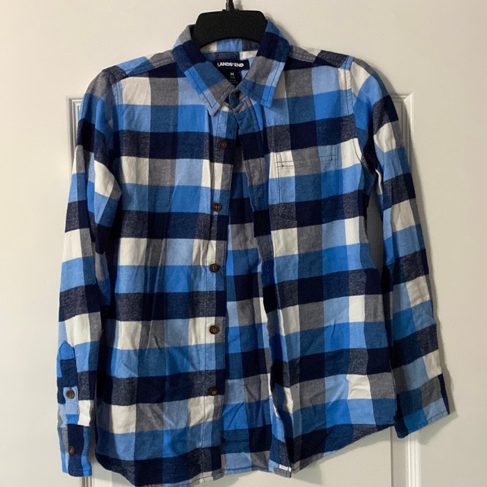 Lands End Boys Medium Flannel Shirt New without Tags